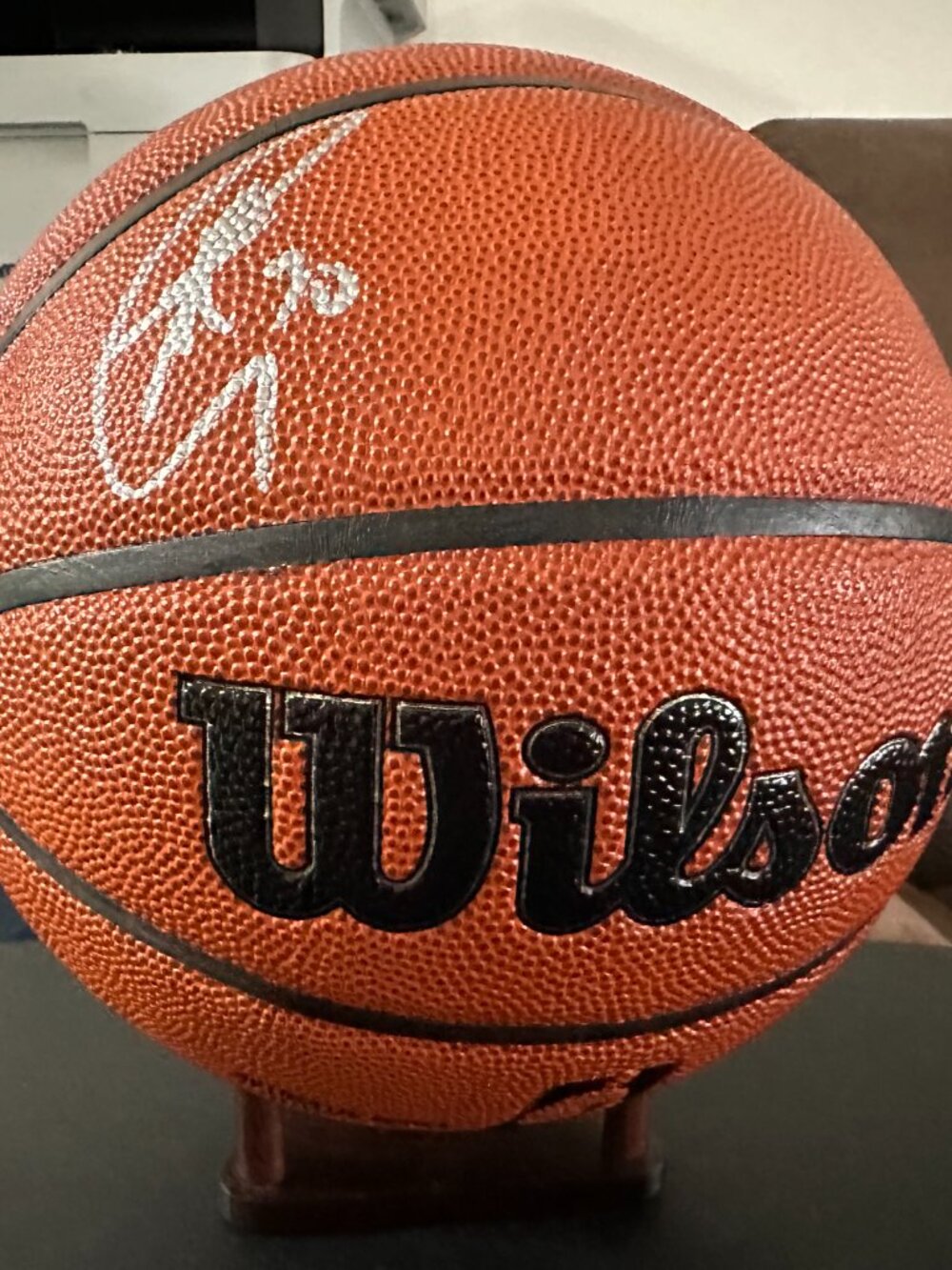 Steph Curry signed Golden State Warriors Wilson autographed basketball w/COA 957